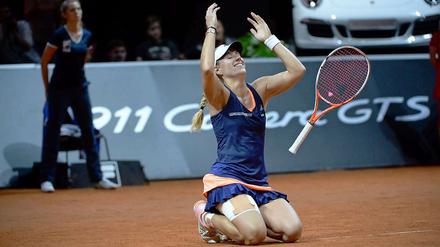 Den Triumph vor Augen, den Porsche im Hinterkopf. Angelique Kerber siegt beim Turnier in Stuttgart.