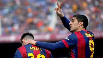 Suarez zählt mit. Lionel Messi schoss gegen Vallecano drei Tore.