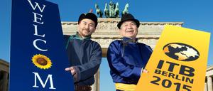 Das Geschäft mit dem "Willkommen": Die ITB 2015 startet in Berlin und das diesjährige Partnerland Mongolei will sich gut präsentieren. 