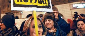 Protest. Oppositionelle demonstrieren in Budapest gegen Putin.