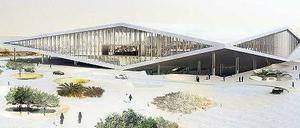 Die Qatar National Library. Das Bibliotheksgebäude wurde von Rem Koolhaas entworfen, in diesem Jahr soll es fertig werden. Lux soll eine „kritische Vielfalt“ an Werken bereitstellen – aber „nichts, was in Teilen der Gesellschaft als sehr problematisch wahrgenommen würde“. 