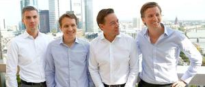 Auf dem Weg an die Börse. Das Management-Team von Rocket Internet: Johannes Bruder, Oliver Samwer, Peter Kimpel und Alexander Kudlich (von links). 