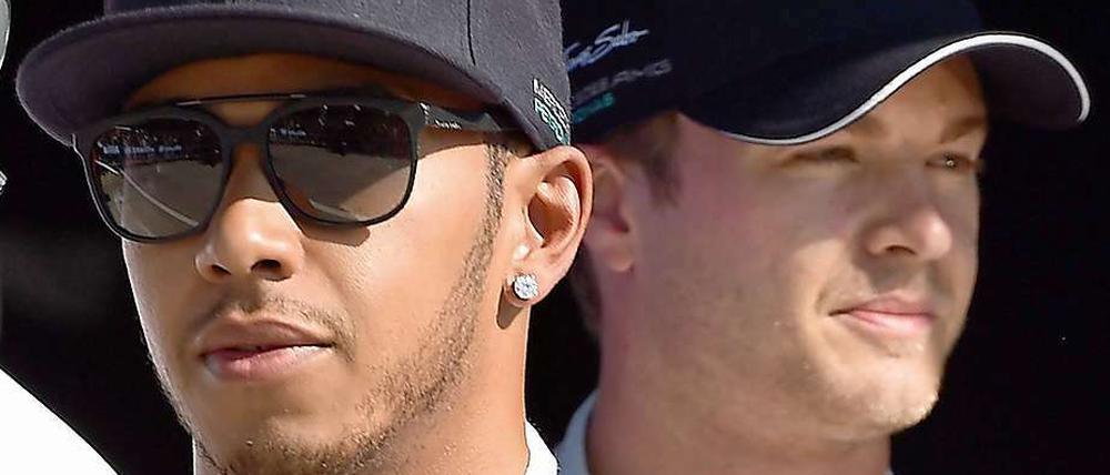 Lewis Hamilton (l.) und Nico Rosberg.