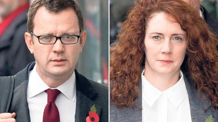 Zweierlei Maß. Andy Coulson, der frühere Chefredakteur der „News of the World“, wurde schuldig gesprochen. Seine Vorgängerin Rebekah Brooks bleibt auf freiem Fuß. Foto: AFP