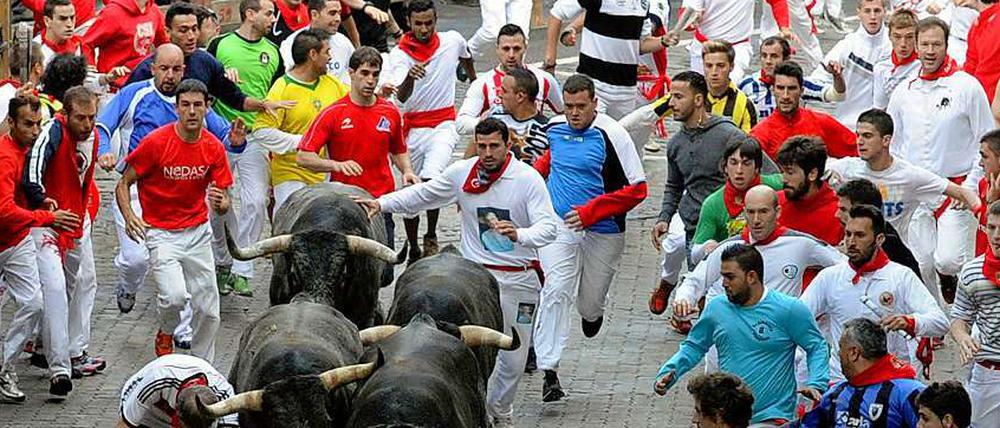 Die Furcht läuft mit in Pamplona.