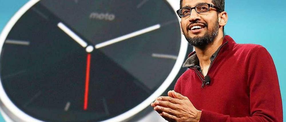 Sundar Pichai ist bei Google für Android, Chrome und Apps. Er hielt die Keynote auf der Entwicklerkonferenz Google I/O in San Francisco.