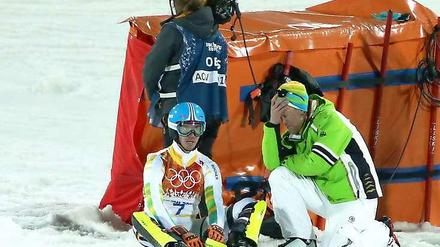 Am Ende unglücklich: Felix Neureuther nach seinem Aus im zweiten Lauf.