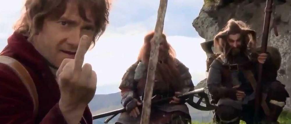 Kann ja nicht immer alles toll sein, im Kino: Bilbo-Darsteller Martin Freeman beim "Hobbit"-Dreh