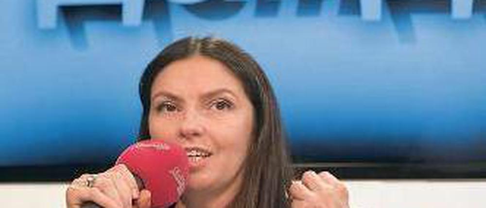 Will weiter senden: Der Sender Doschd mit Direktorin Natalya Sindeyeva. Foto: Imago