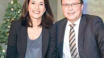 Ein Herz und eine Seele? Talkmasterin Anne Will und ARD-Programmdirektor Volker Herres feiern Advent.