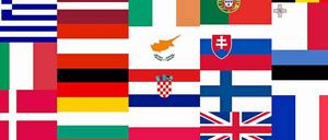 Die Flaggen der EU-Mitgliedstaaten. 