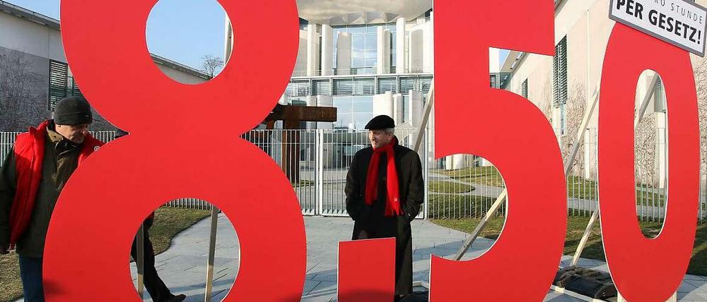 8,50 Euro pro Stunde: Nach Vorstellungen der SPD und der Gewerkschaften soll niemand weniger verdienen. 