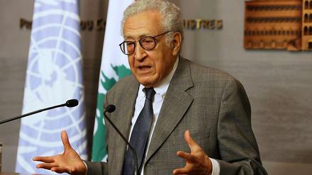 Un-Vermittler Brahimi, hier am Mittwoch im Libanon, hatte eine Waffenruhe zum muslimischen Opferfest am 25. Oktober vorgeschlagen.