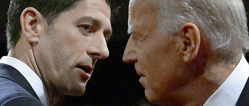 Heftiger Schlagabtausch: Der Republikaner Paul Ryan und US-Vizepräsident Joe Biden beim TV-Duell