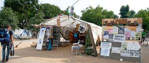 Das Flüchtlingscamp auf dem Oranienplatz in Berlin.