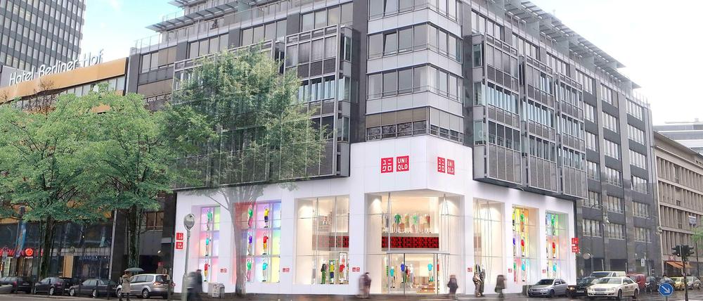 Große Pläne in der Berliner City West. So stellt sich Uniqlo den Flagship-Store im ehemaligen Sporthaus Niketown vor.