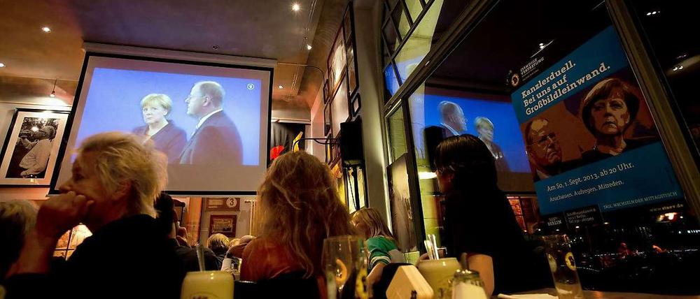 In der Ständigen Vertretung in Berlin läuft das TV-Duell. 