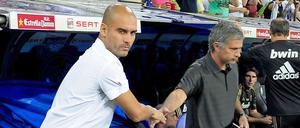 Josep Guardiola traf bisher als Barça-Trainer in 15 Spielen auf Jose Mourinho (mit Inter Mailand und Real Madrid). Der Spanier kommt dabei auf auf sieben Siege, fünf Unentschieden und drei Niederlagen.