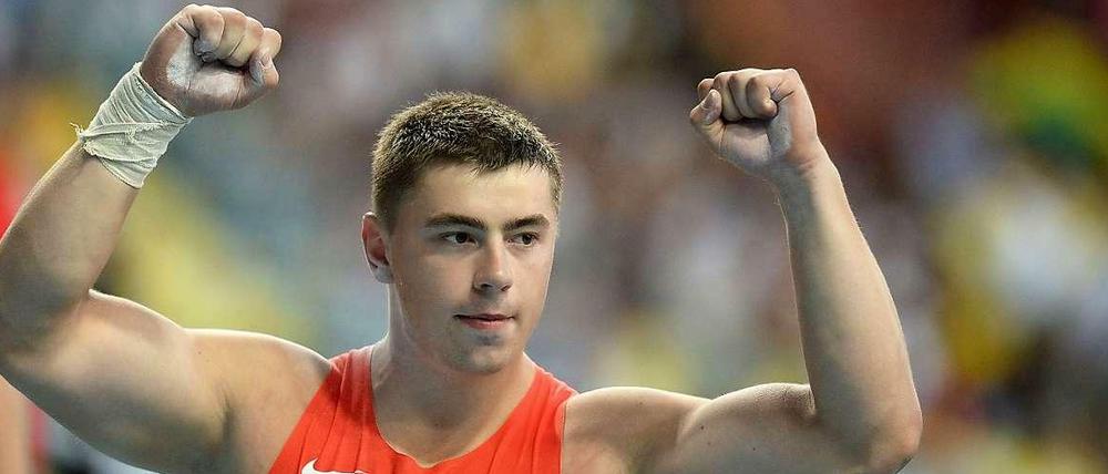 Muskelkraft in Moskau: Kugelstoßer David Storl.