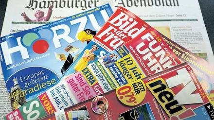 Zeitungen und Zeitschriften aus dem Axel-Springer-Verlag.