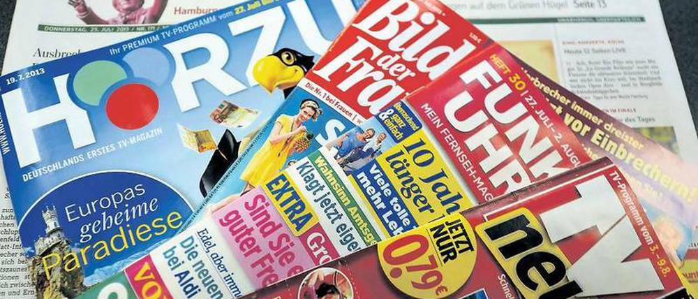Zeitungen und Zeitschriften aus dem Axel-Springer-Verlag.