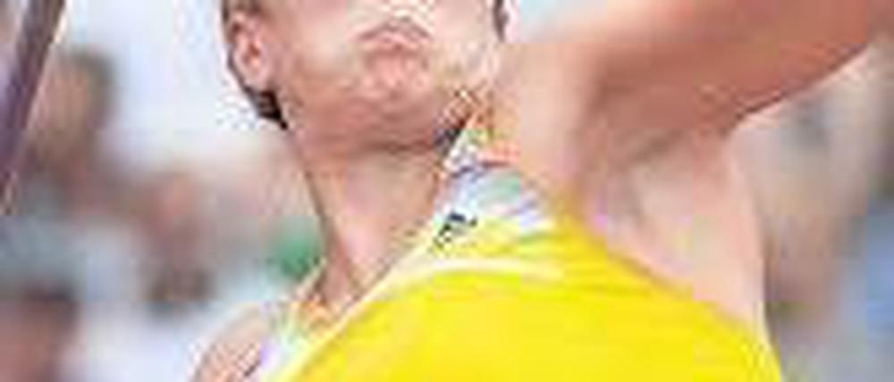 In WM-Form. Christina Obergföll warf den Speer auf 65,61 Meter. Foto: dpa