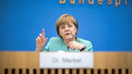 Angela Merkel in der Bundespressekonferenz.