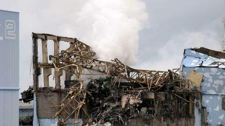 Rätselhafter Dampf über dem Fukushima-Reaktor 3.