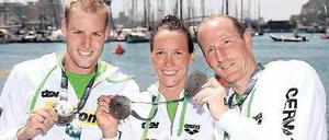 Gold im Yachthafen. Reichert, Härle und Lurz (v.l.) siegten souverän.