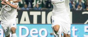Lauter als Lautern. Hoffenheims Jannik Vestergaard (rechts) schreit nach seinem Tor zum 2:1 seine Freude heraus. Foto: dpa
