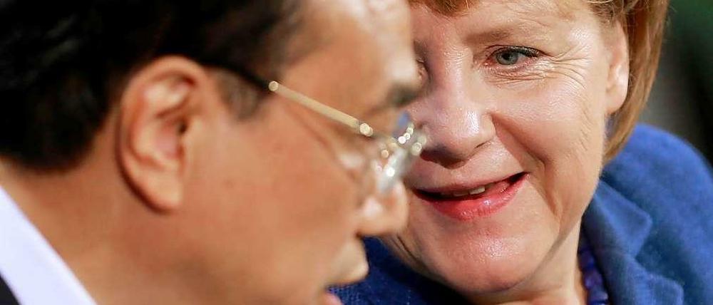Der chinesische Premierminister Li Keqiang zu Gast bei Kanzlerin Angela Merkel.