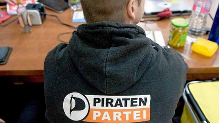 Alle Mann an Bord? Ein Mitglied im Pulli mit Parteilogo.