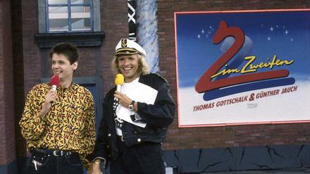 August 1989 auf der Ifa: Günther Jauch und Thomas Gottschalk.