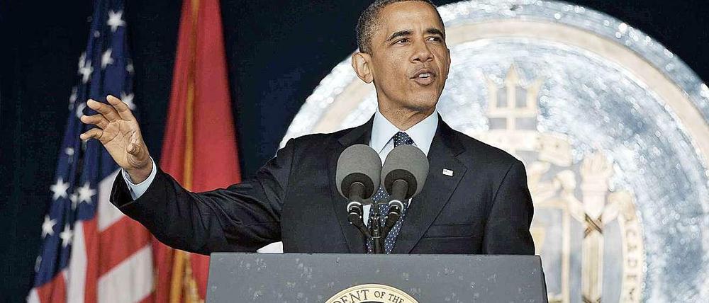 Barack Obama bei seiner Rede zu Amerikas Drohneneinsätzen.