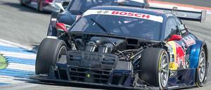 Mehr Action: Der Schwede Mattias Ekström vom Audi Sport Team Abt Sportsline fuhr zwischenzeitlich ohne Motorhaube.