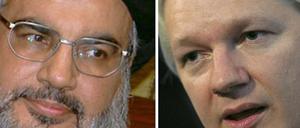 Einander freundlich gesinnt: Hisbollah-Führer Hassan Nasrallah und Wikileaks-Gründer Julian Assange