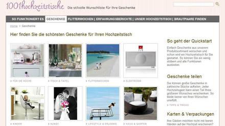 Von Geschenken über Flitterwochenplanung - 1001 Hochzeitstische.