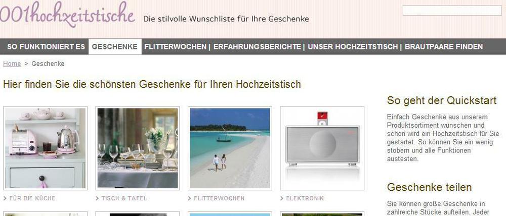 Von Geschenken über Flitterwochenplanung - 1001 Hochzeitstische.