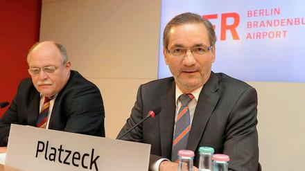 BER-Technikchef Horst Amann und Brandenburgs Ministerpräsident Matthias Platzeck.