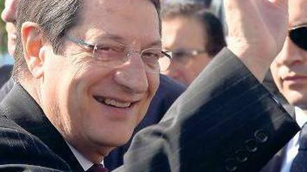 Europas Wunschkandidat. Nikos Anastasiadis muss jetzt schnell mit der EU über das Rettungspaket für den Inselstaat verhandeln. Foto: Yiannis Kourtoglou/AFP