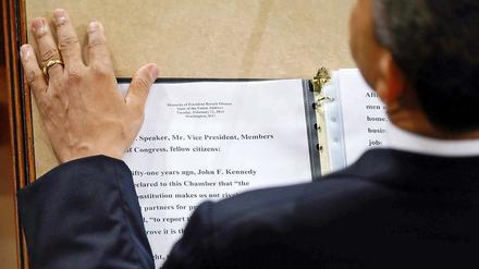 Viel vor: US-Präsident Barack Obama während seiner Rede. 