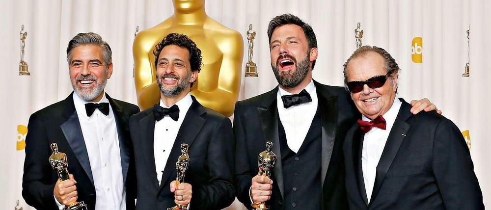 Die glücklichen Gewinner: George Clooney, Grant Heslov, Ben Affleck und Jack Nicholson für "Argo".