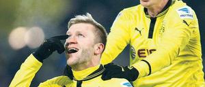Mit Auge. Jakub Blaszczykowski (l.) erzielte zwei Treffer gegen Nürnberg. Foto: dpa