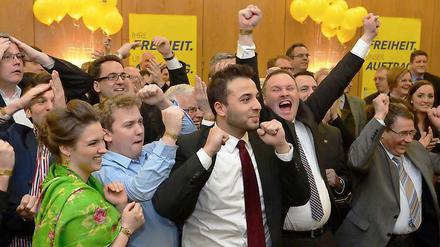 Jubel in Gelb. Die FDP überraschte sich mit ihrem Ergebnis selbst.