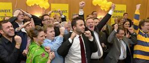 Jubel in Gelb. Die FDP überraschte sich mit ihrem Ergebnis selbst.