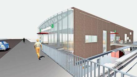 Mehr Transparenz. Raum für 85 000 Ein- und Umsteiger und natürlich auch für Läden bietet das Empfangsgebäude am Bahnhof Warschauer Straße. Im Sommer ist Baubeginn. 