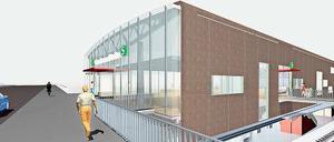 Mehr Transparenz. Raum für 85 000 Ein- und Umsteiger und natürlich auch für Läden bietet das Empfangsgebäude am Bahnhof Warschauer Straße. Im Sommer ist Baubeginn.