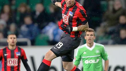 Angriffslustig. Pierre-Michel Lasogga, Stürmer in Diensten von Hertha BSC. 