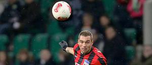 Angriffslustig. Pierre-Michel Lasogga, Stürmer in Diensten von Hertha BSC. 
