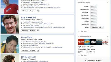 Personen, die meine Interessen teilen. Mit GraphSearch hat Facebook einen neuen Suchansatz geschaffen. 